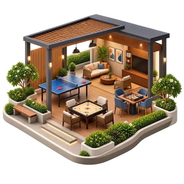 Urbanrise The Living Wave indoor games room with recreation tables and informal seating